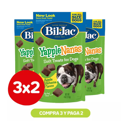 Pack 3×2 Snacks Bil Jac YappleNanas Dogs 113g