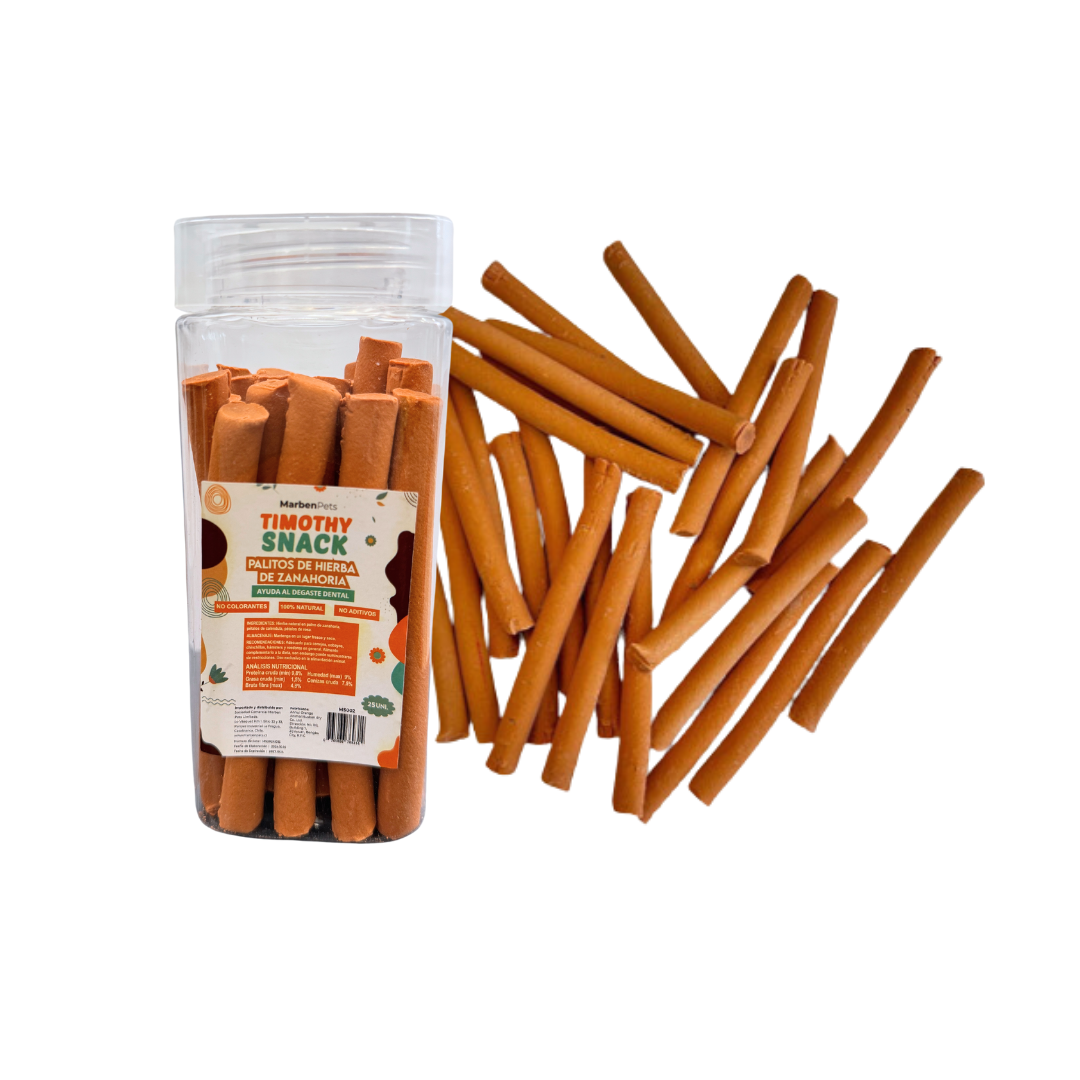 Marben Timothy Snack Palitos de Hierba de Zanahoria 25 Unidades
