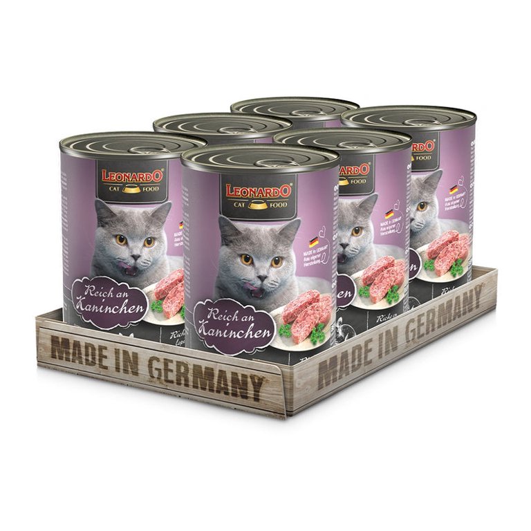 Pack 6un Leonardo Quality Selection Conejo Lata Gatos
