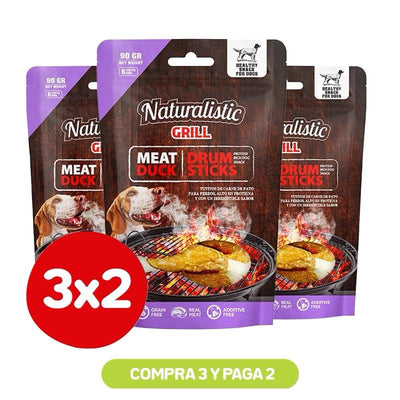 Pack 3×2 Naturalistic Perros Grill Meat Duck Drumstick 90g