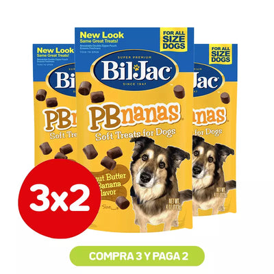 Pack 3×2 Snacks Bil Jac PBnanas Peanut Butter & Banana Dogs 113g