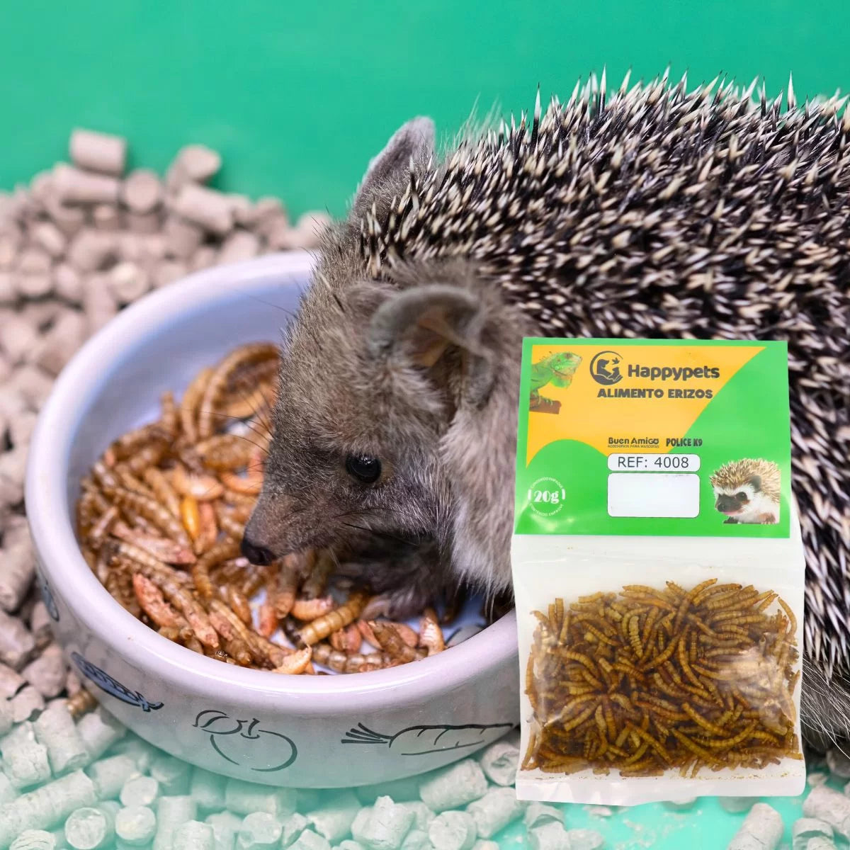 Happypets Tenebrio Alimento para Erizos y Reptiles 20g