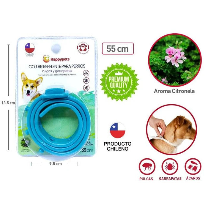 Happypets Collar Repelente Perro para Pulgas y Garrapatas 45cm