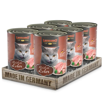 Pack 6un Leonardo Quality Selection Higado Lata Gatos