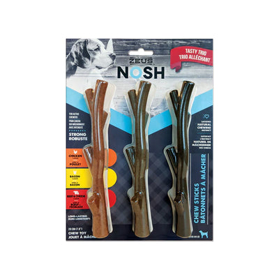 Zeus NOSH Sticks Masticables 3 Sabores Perros