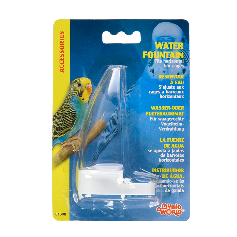 Living World Bebedero de Aves para Jaula Horizontal Amarillo