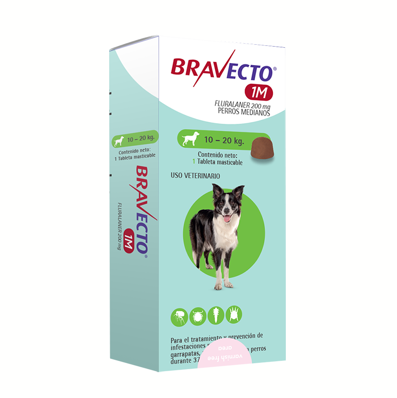 Bravecto 1M Perros 10 Kg a 20 Kg