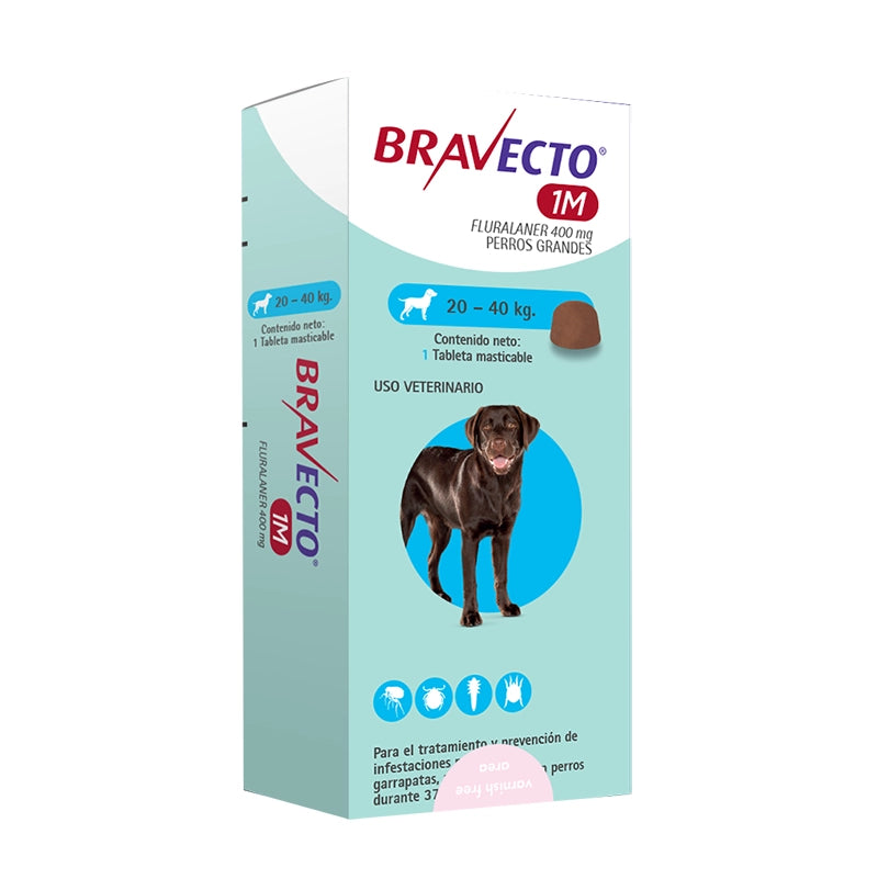 Bravecto 1M Perros 20 Kg a 40 Kg