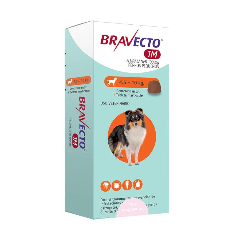 Bravecto 1M Perros 4.5 Kg a 10 Kg