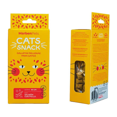 Cats Snack Galletas Rellenas Salmón y Pollo Gatos