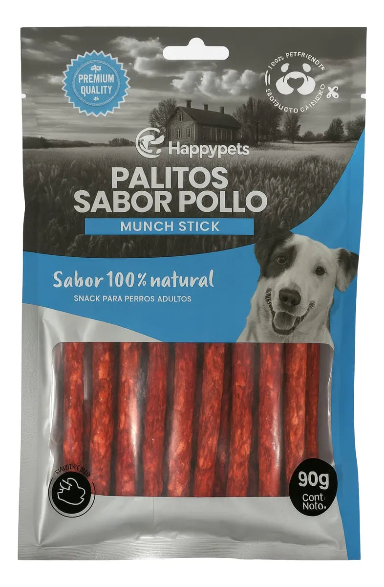Happypets Snack Perros Palitos Sabor Pollo 90g