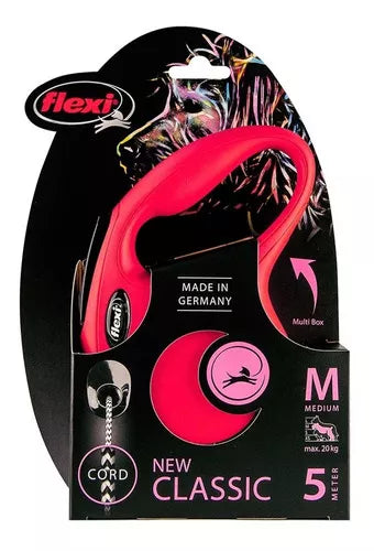 Flexi New Classic Cordon Correa Retractil Perros M Rojo 5m
