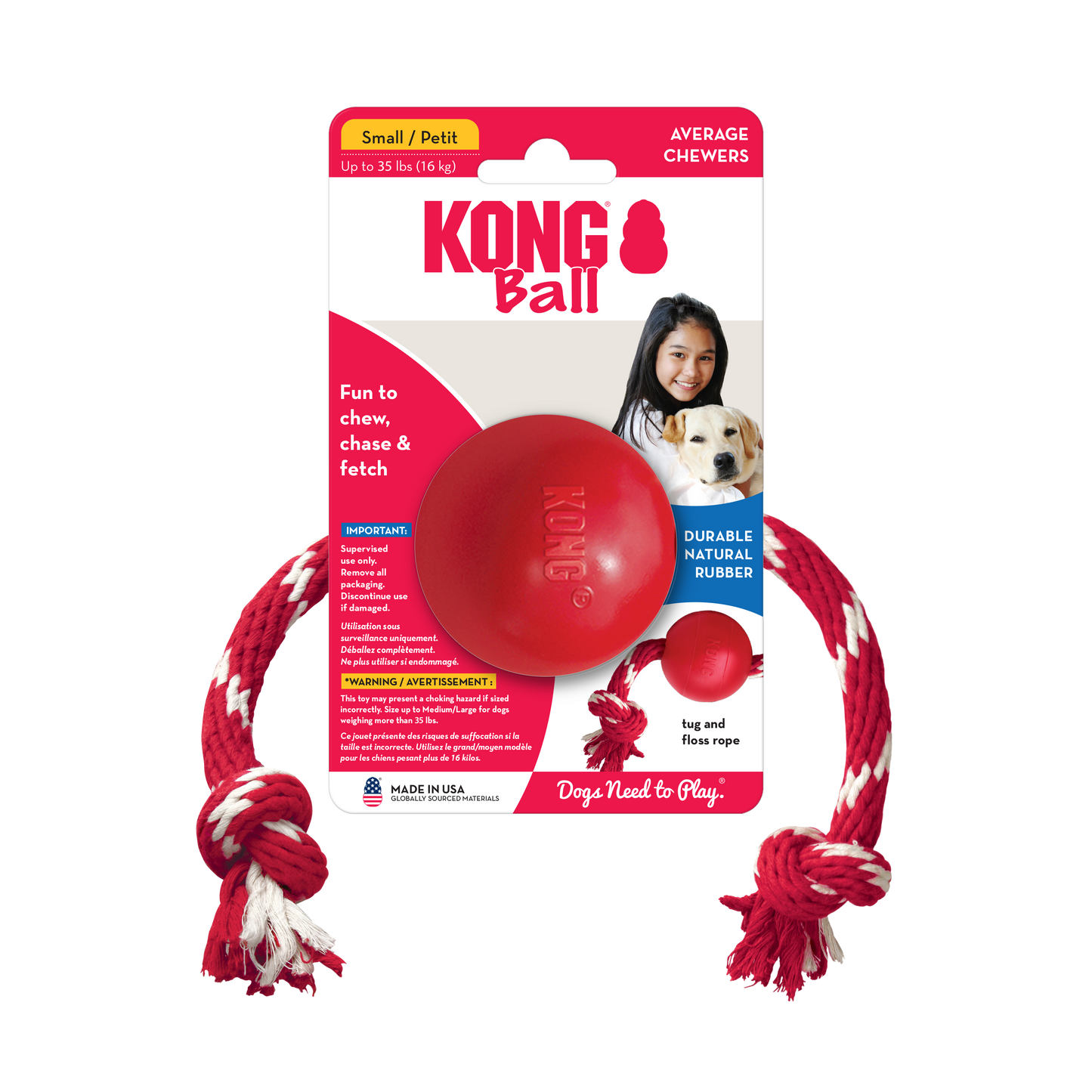 Kong Dog Ball con Cuerda S