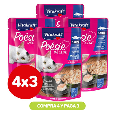 Pack 4×3 Vitakraft Poesie Delice Pescado 85gr