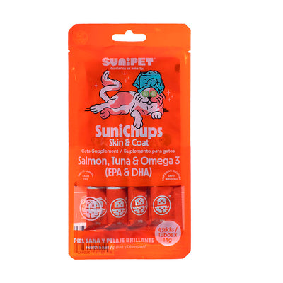 SuniChups Skin & Coat 4 Sticks 14g Gatos