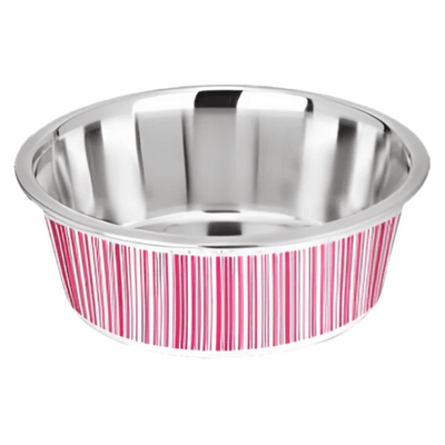 Kumar Plato Blanco con Rayas Rosa Perros