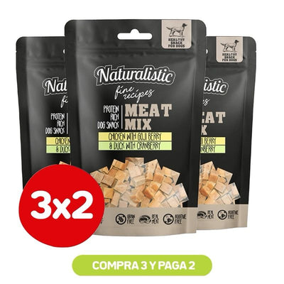 Pack 3x2 Naturalistic Perros fine Meatmix Chicken Goji & Duck Cranberry 100g