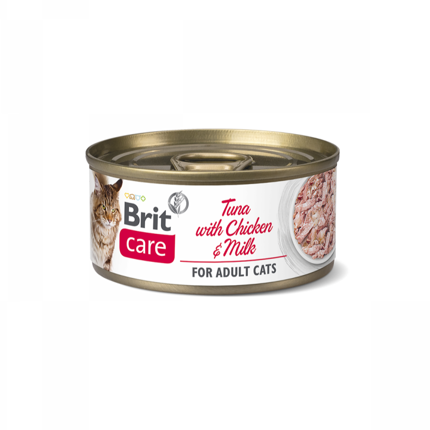 Brit care Lata Tuna with Chicken & Milk for Adult Cats 70g