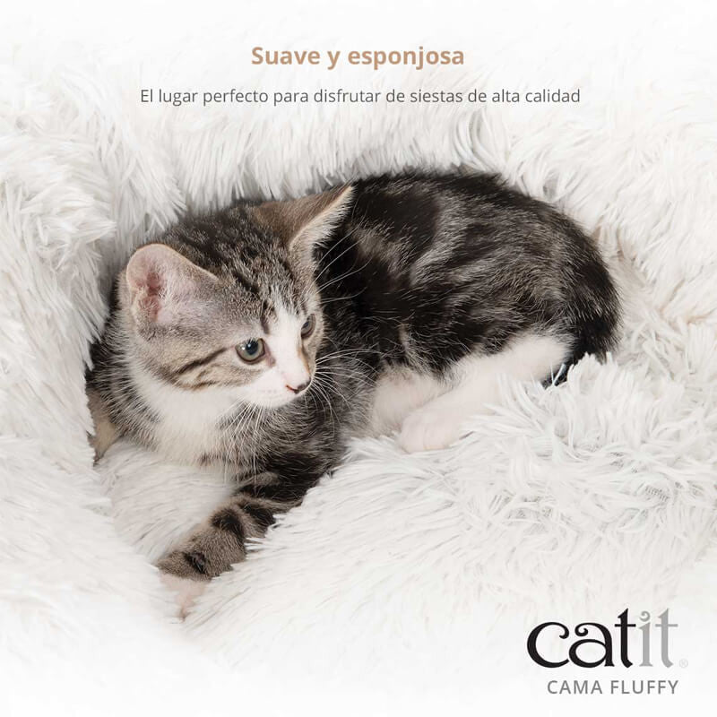 Catit Cama Fluffy Blanca Gatos