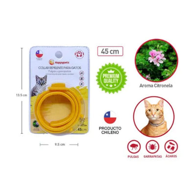 Happypets Collar Repelente Gato para Pulgas y Garrapatas 45cm