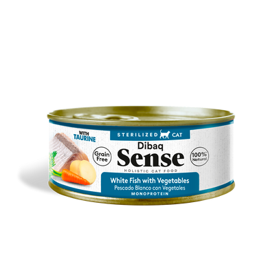 Dibaq Sense Gato Esterilizado Lata Pescado Blanco y Verduras 70g