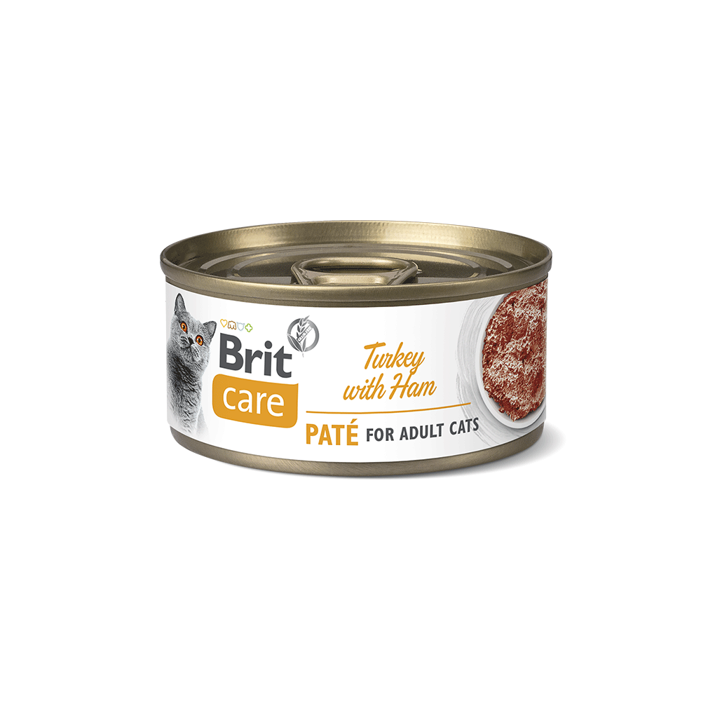 Brit care Lata Pastel de Pavo con Jamón para Gatos Adultos 70g
