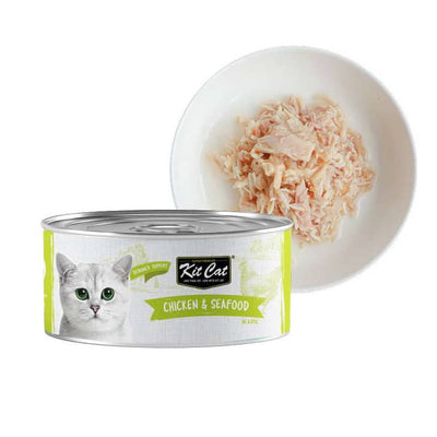 Kitcat Lata Gato Deboned Chicken & Seafood Toppers 80g