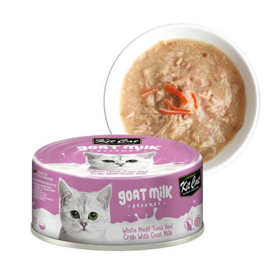 Kitcat Lata Gato Goat Milk Gourmet Tuna Flakes & Crab 70g