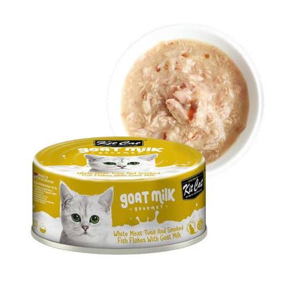 Kitcat Lata Gato Goat Milk Gourmet Tuna Flakes & Smoked Fish 70g