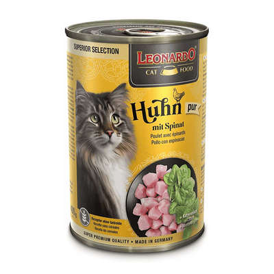 Leonardo Superior Seleccion Lata Gato Pollo con Espinaca 400g