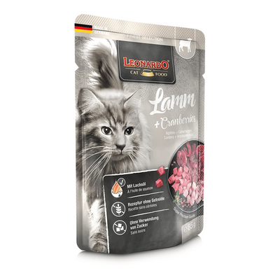 Leonardo Pouch Cordero y Arándano Gatos 85g