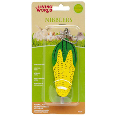 Living World Nibblers Madera Masticable Maiz Con Gancho