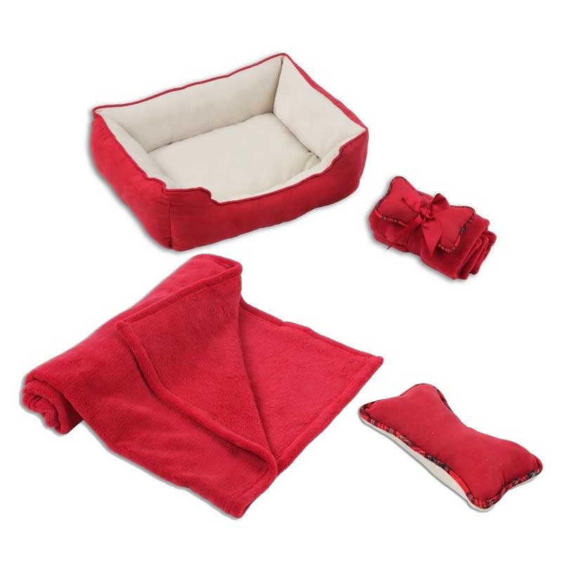 Pawise 3 en 1 Cama/Manta/Cojin Marron Perros