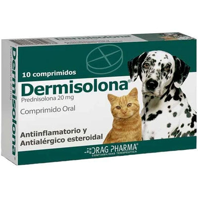 Drag Pharma Dermisolona Perros y Gatos 20mg 10 comp
