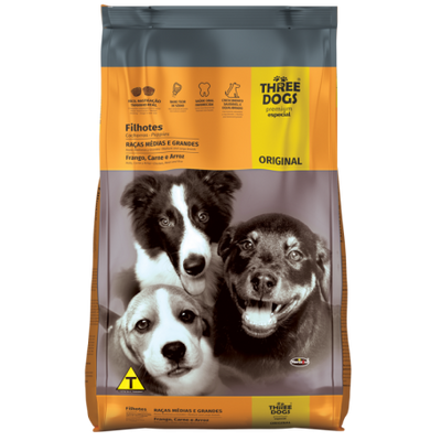 Three Dogs Original Cachorros Razas Medianas Y Grandes