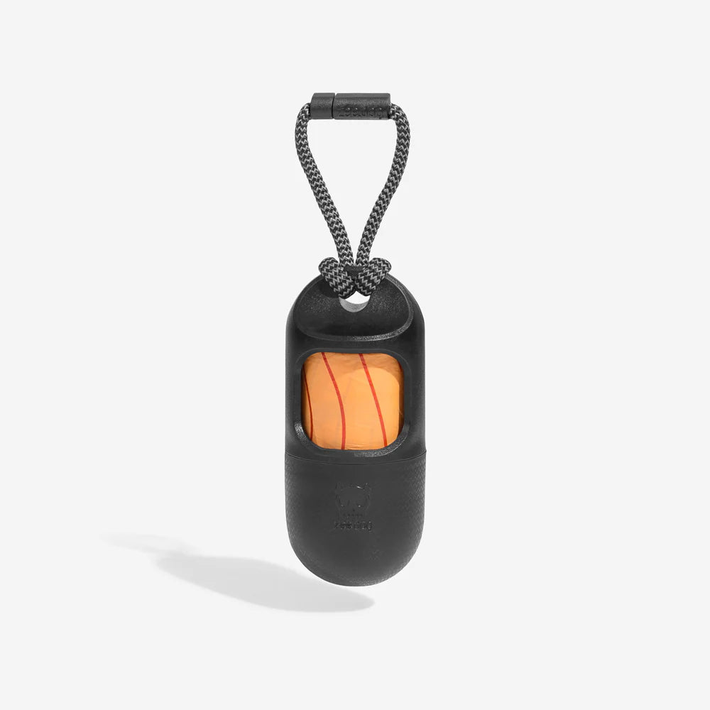 Zee Dog Poop Bag Dispenser Negro + 1 Roll Fluorescente