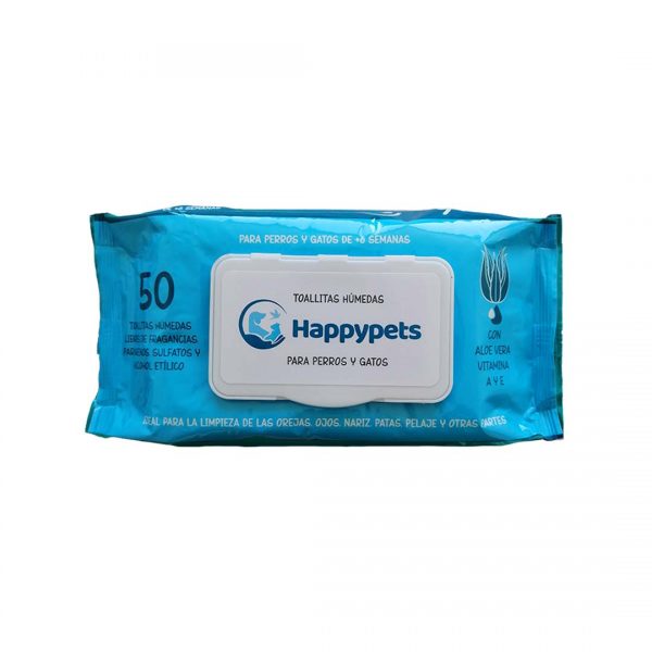 Toallitas Humedas Happy Pets 50un Perros Y Gatos