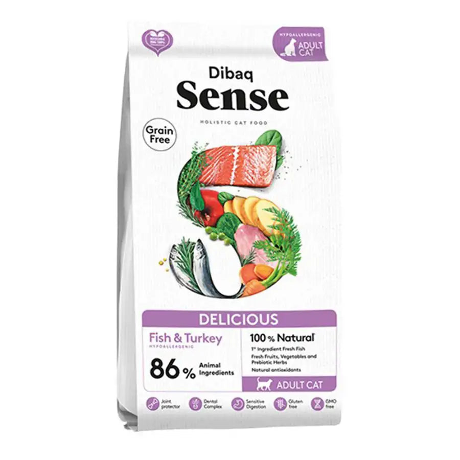 Dibaq Sense Gatos Adultos Pescado Y Pavo