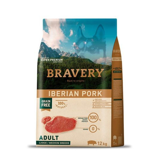 Bravery Iberian Pork Perros Adultos Medianos y Grandes