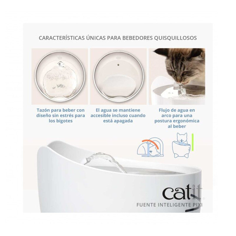 Catit Fuente Bebedera Pixi Menta para Gatos 2.5L