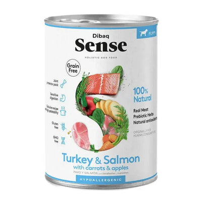 Dibaq Sense Cachorros Lata Pavo y Salmón 380gr