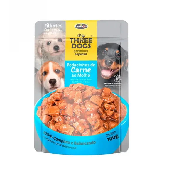 Three Dogs Sachet Carne 100g