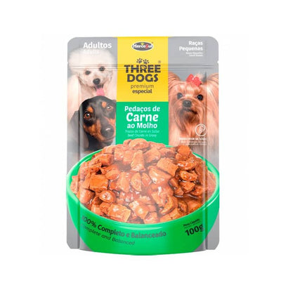 Three Dogs Sachet Pequeños Carne 100g