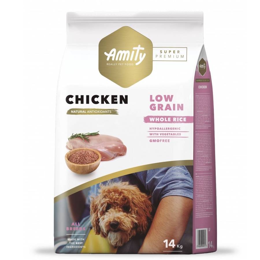 Amity Low Grain Pollo Perro Adulto
