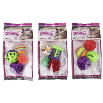 Pawise Set de 4 Pelotas Gatos