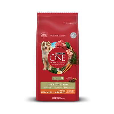Purina One Perro Adulto Medianos y Grandes Pollo y Carne 12K