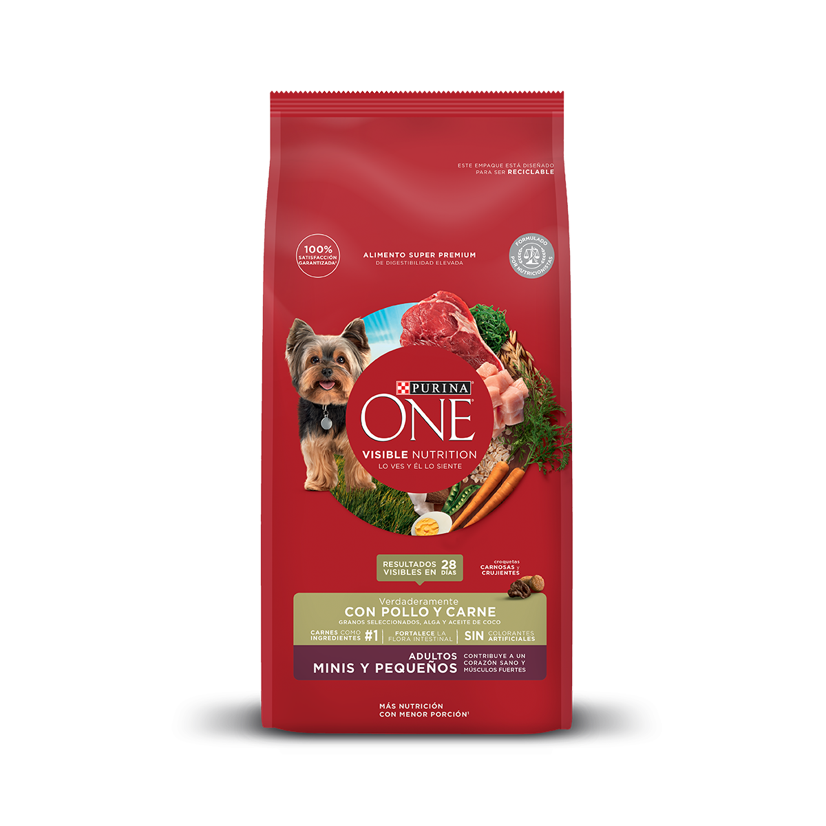 Purina One Perros Adultos Minis y Pequeños con Pollo y Carne