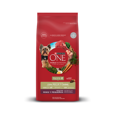 Purina One Perros Adultos Minis y Pequeños con Pollo y Carne
