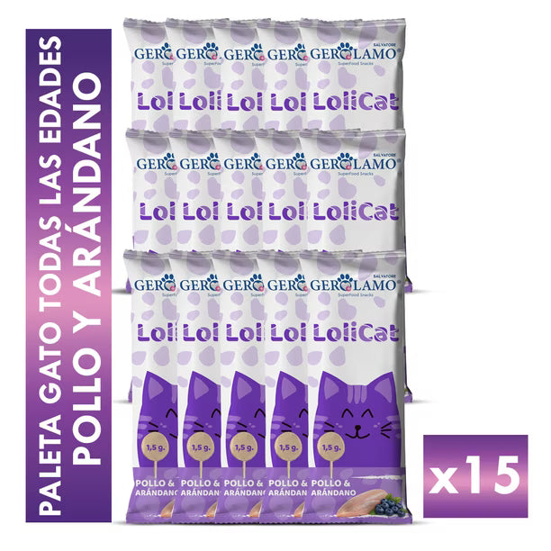 Pack Gerolamo Salvatore Lolicat Pollo y Arandano Gatos 15un