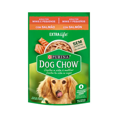 Dog Chow Pouch Perro Adulto Raza Pequeña y Mini Salmón 100g